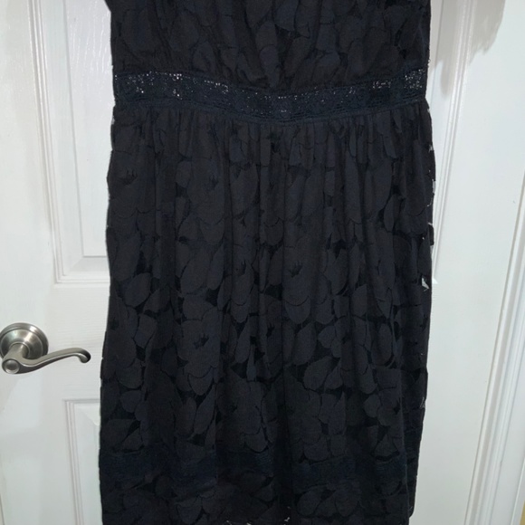 Anna Sui black lace dress Sz 12 crochet detail - Picture 7 of 10